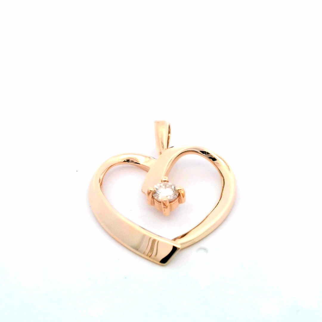 14kt Yellow Gold .25ct Diamond Heart Pendant Necklace