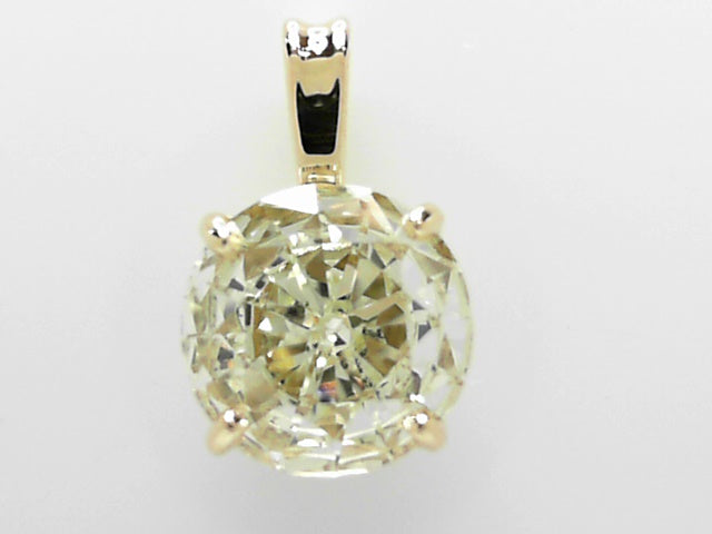 14K White Gold 2.32ct Diamond Oval Pendant Necklace