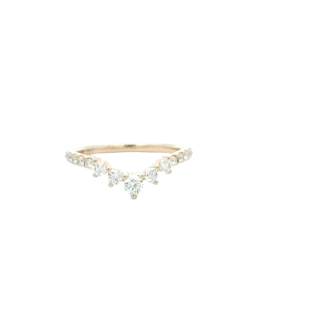 14kt Yellow Gold .43ctw Diamond Chevron Wedding Band