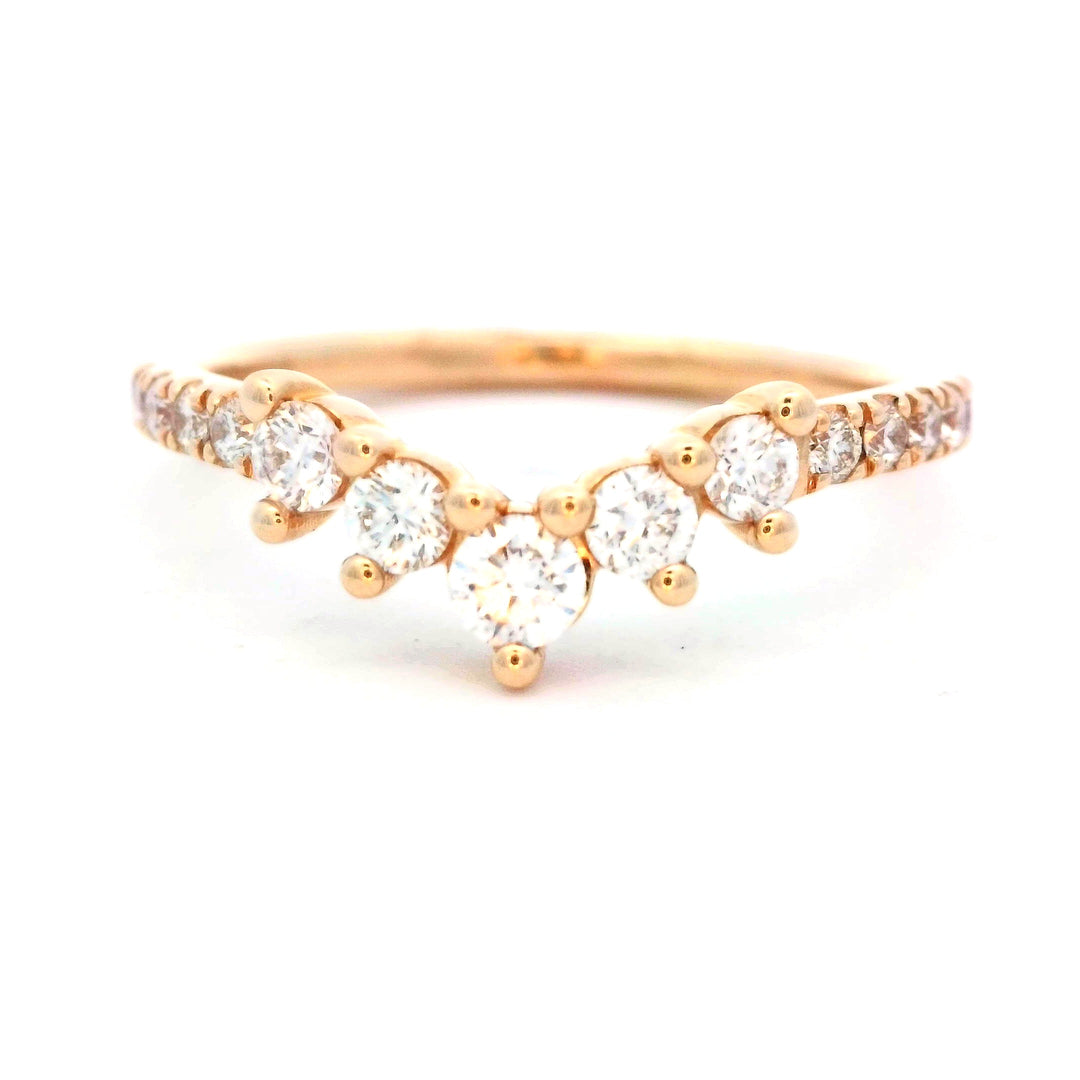 14K Yellow Gold .45ctw Diamond Chevron Wedding Band