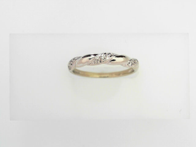 10K Gold Delicate Diamond Band Ring for Women