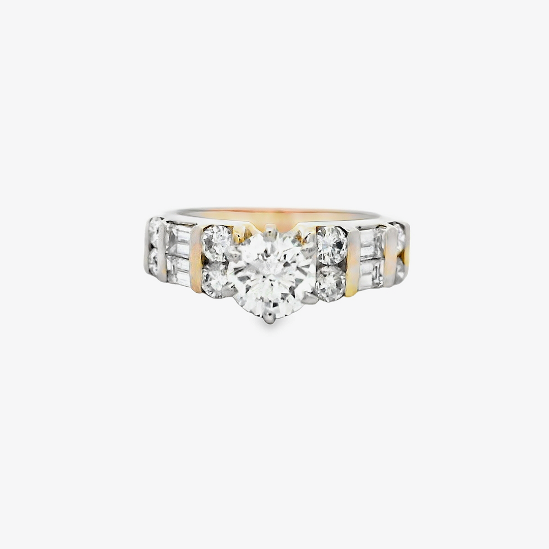 14kt Yellow Gold 0.77ct Round Diamond Engagement Ring