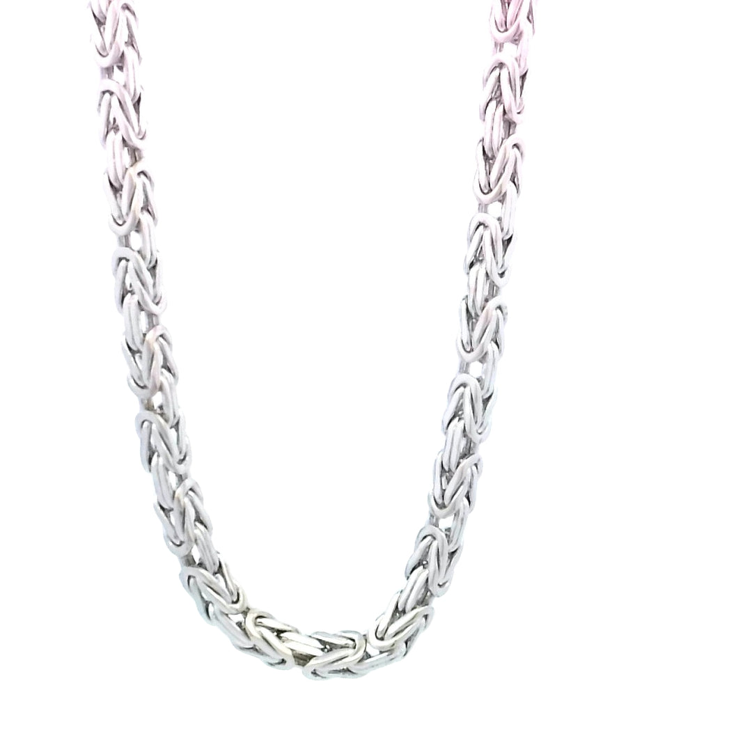 14kt White Gold Byzantine Link Chain Necklace