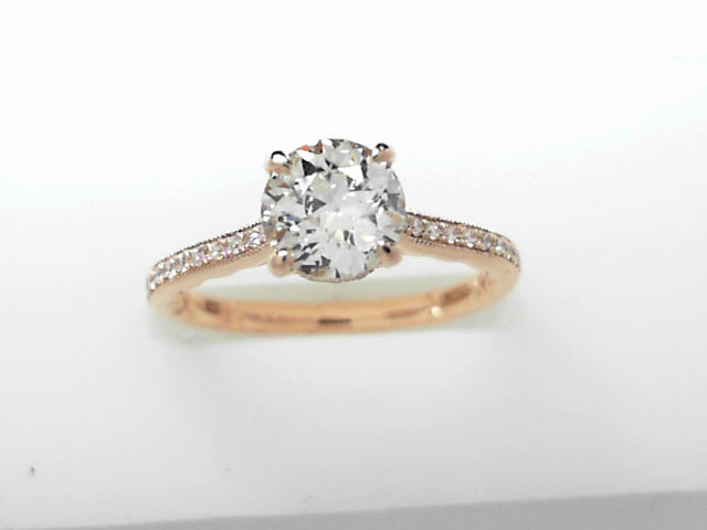 A.Jaffe 14K White Gold Diamond Bridal Ring 0.88ct