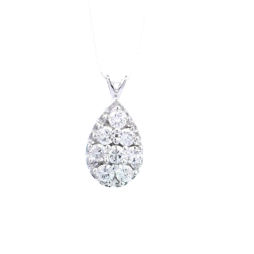 14kt White Gold Vintage 0.75ctw Diamond Cluster Pendant