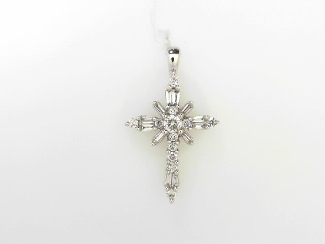 14kt Gold 1.00ctw Diamond Cross Pendant Necklace