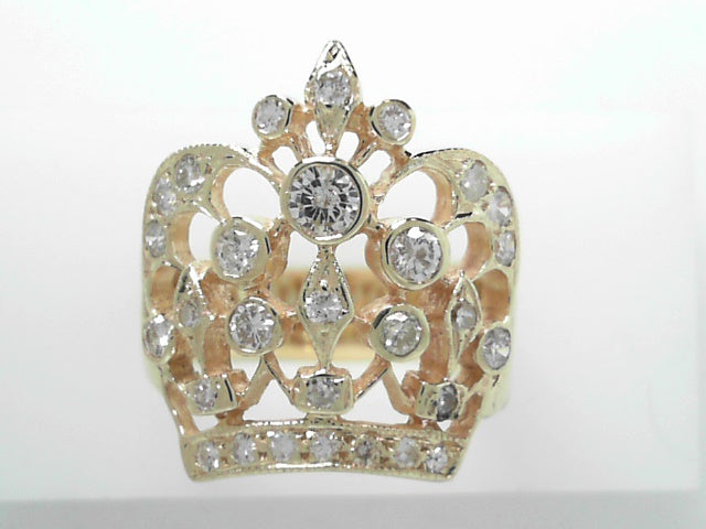 14K Gold Crown Diamond Ring | 1.50 Carat Luxury Statement
