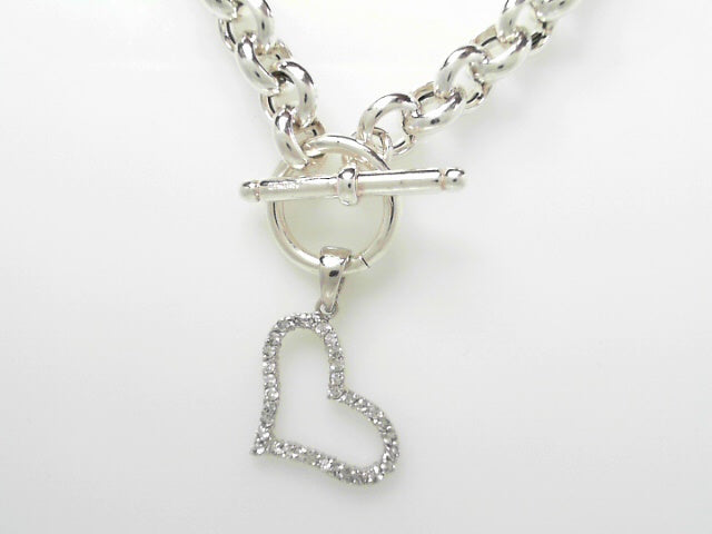 Classic Sterling Silver Heart Pendant Necklace, 16