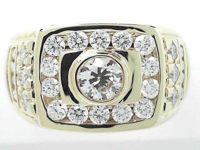 14K White Gold 0.50ct GIA Diamond Men's Cluster Ring