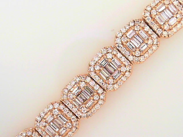 Elegant 14K Rose Gold Diamond Tennis Bracelet