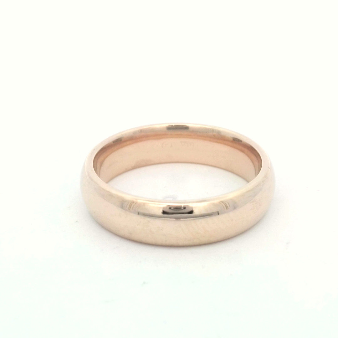 14K Yellow Gold Half Round Comfort Fit Men's Wedding Band
