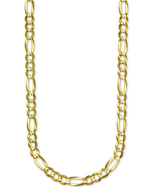 10kt Gold Italian Figaro Chain Necklace - Classic 24 Design