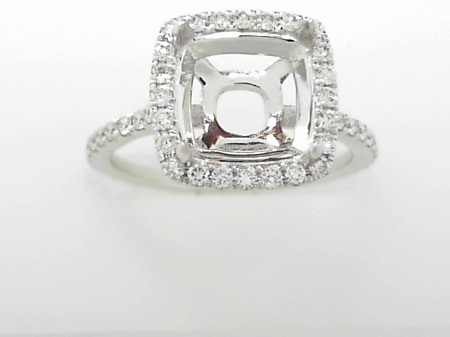 18K White Gold Diamond Semi Mount Engagement Ring