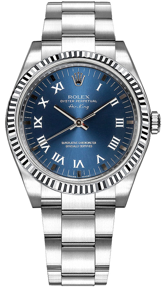 2007 Rolex Airking 34mm Steel 18K Bezel Luxury Watch