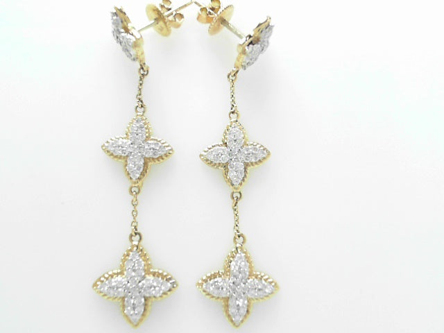 14K Gold 1.17ctw Diamond Drop Star Earrings EGL Cert
