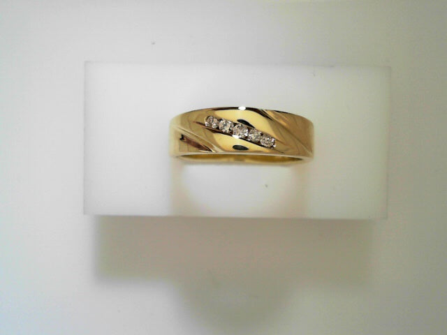 14K Gold .12ct Diamond Men's Wedding Band Ring
