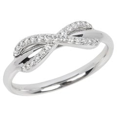 18K White Gold Tiffany Infinity Diamond Ring, 0.13ctw
