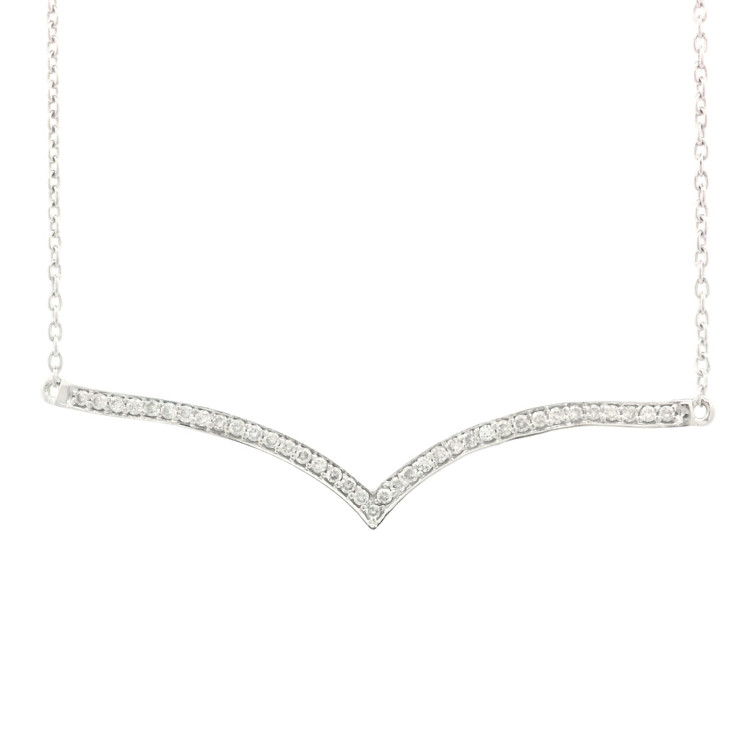 18K Gold Diamond Chevron Pendant Necklace (.19ctw)