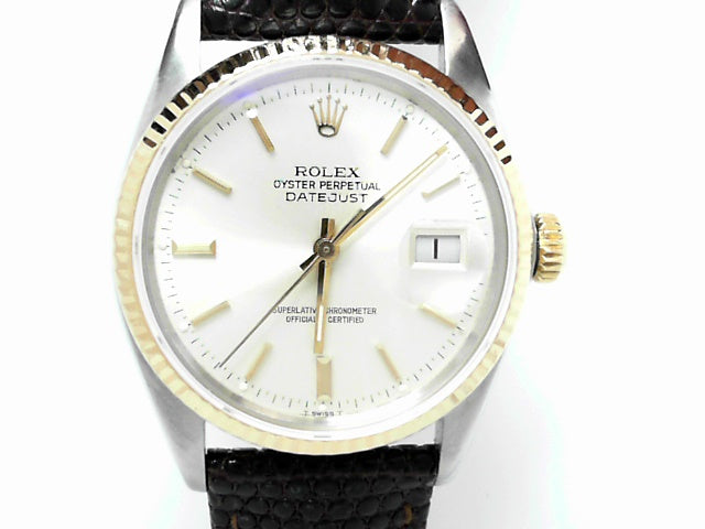 Vintage 1980 Rolex Datejust Two-Tone 36mm Leather Watch
