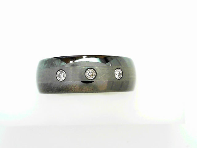 Modern 8mm Tungsten Cubic Zirconia Band, Size 10.5