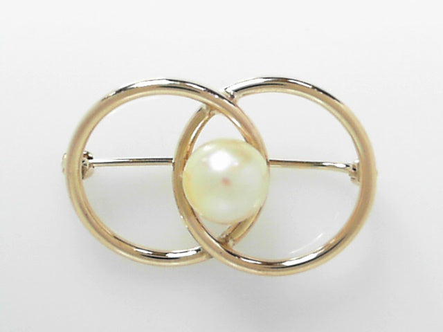10K Gold Vintage 7.5mm Pearl Lapel Pin Accessory