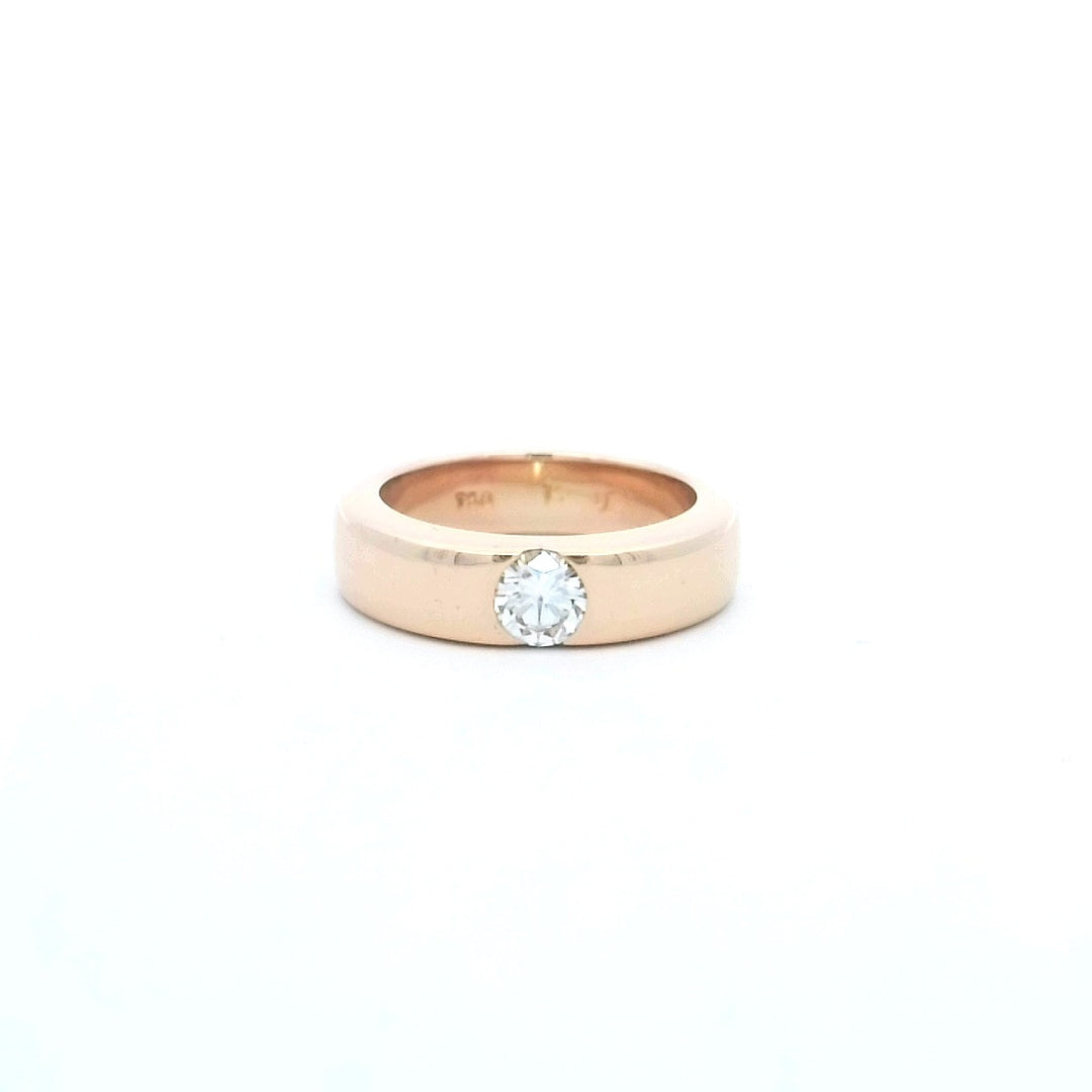 14K Yellow Gold 0.40ct VVS Diamond Geometric Band Ring