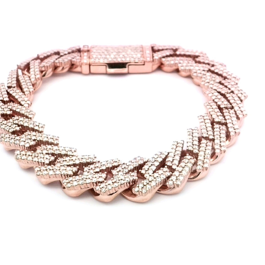 10kt Rose Gold 10ctw Diamond Link Bracelet