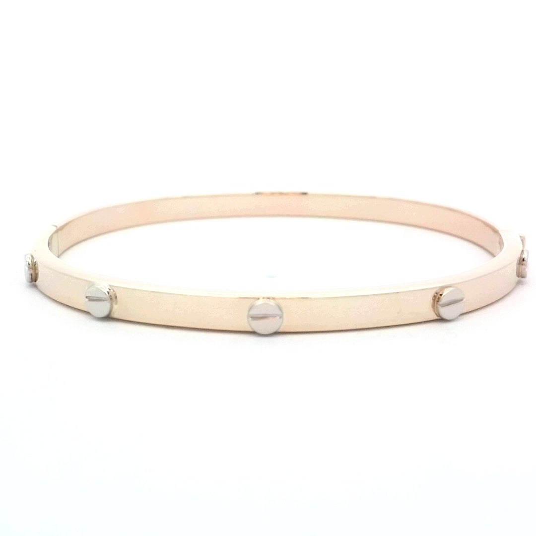 14kt Two-Tone Rose Gold Classic Bangle Bracelet