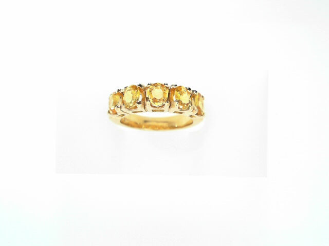 18K Yellow Gold 2.00ct Yellow Sapphire Band Ring