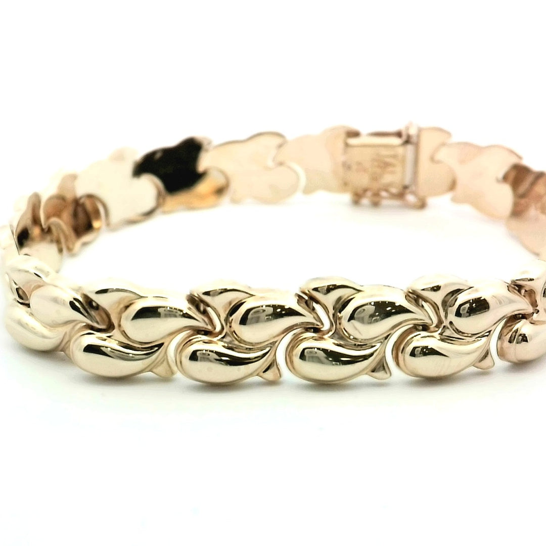 14K Yellow Gold Italian Fancy Link Bracelet 7