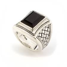 Handcrafted Onyx & Sterling Silver Men's Ring 17.4g