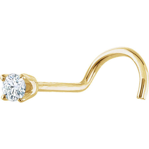 14K White Gold .17ct Diamond Nose Piercing Stud