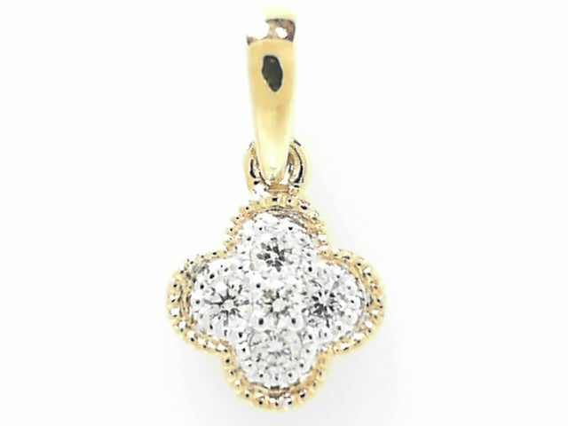 14kt Gold .14ctw Diamond Floral Pendant Necklace