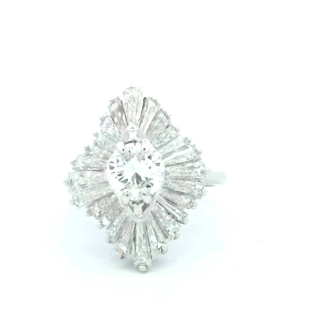 Vintage 18K Platinum .85ct Diamond Engagement Ring