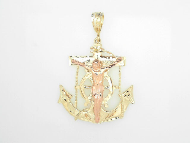 14K Gold Mariners Cross Pendant Charm, Nautical Inspiration