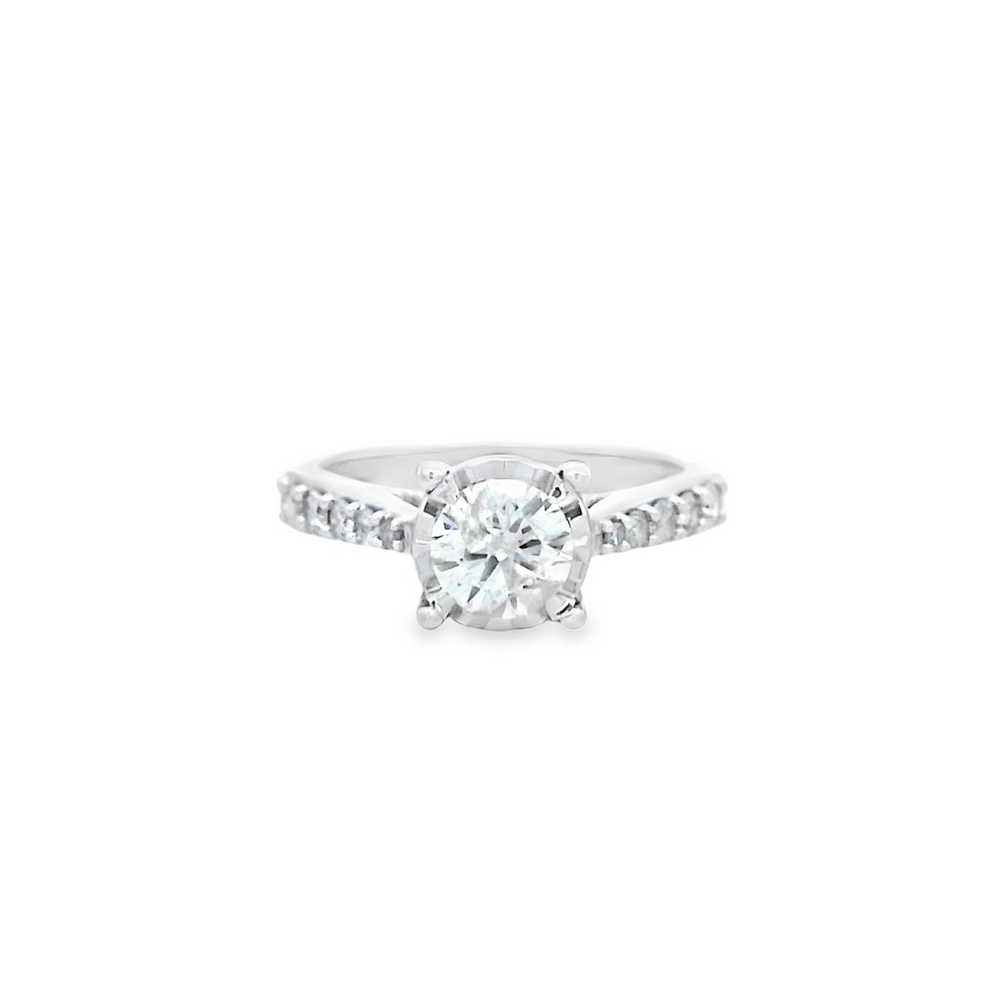 10kt White Gold 0.75ct Diamond Bridal Ring Size 6.5