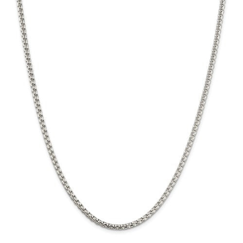 Classic 22 Sterling Silver Round Box Chain Necklace