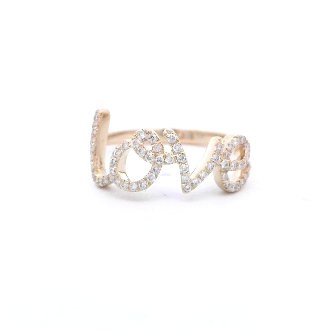 14kt Yellow Gold .23ctw Diamond Love Ring, Size 6.5