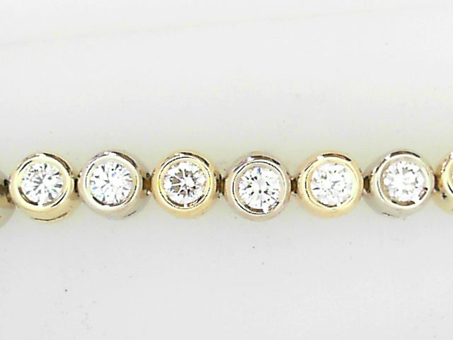 14K Two-Tone 4.00ctw Diamond Tennis Bracelet