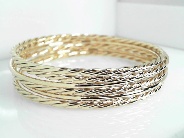 14kt Gold Classic 7-Day Bangle Bracelet, Timeless Elegance