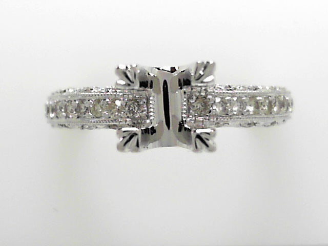 14K Gold Diamond Semi-Mount Ring, Refined Sparkle