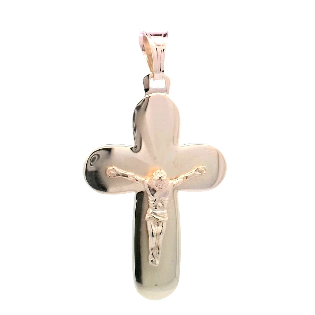 14K Italian Yellow Gold Classic Cross Pendant, 5.2g