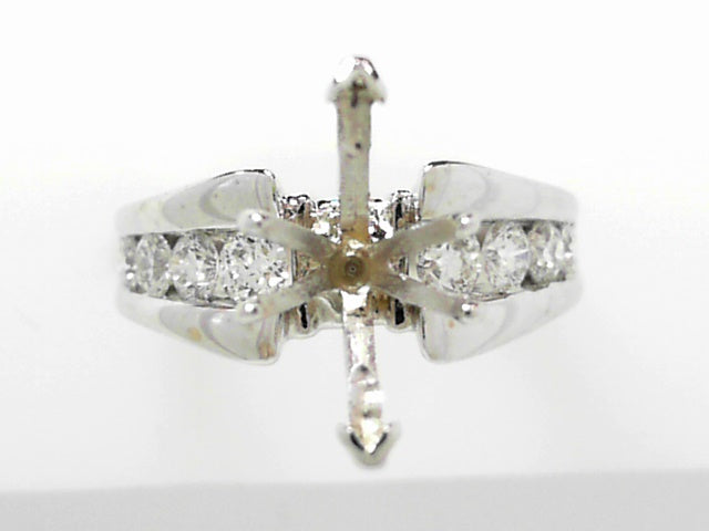 18K White Gold 0.35ctw Diamond Semi-Mount Ring Size 6