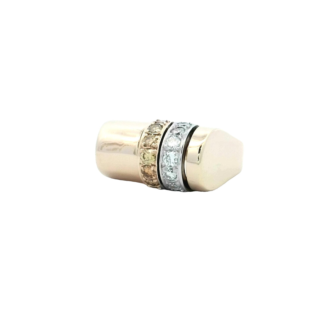 14kt Two-Tone Vintage Diamond Geometric Women's Ring