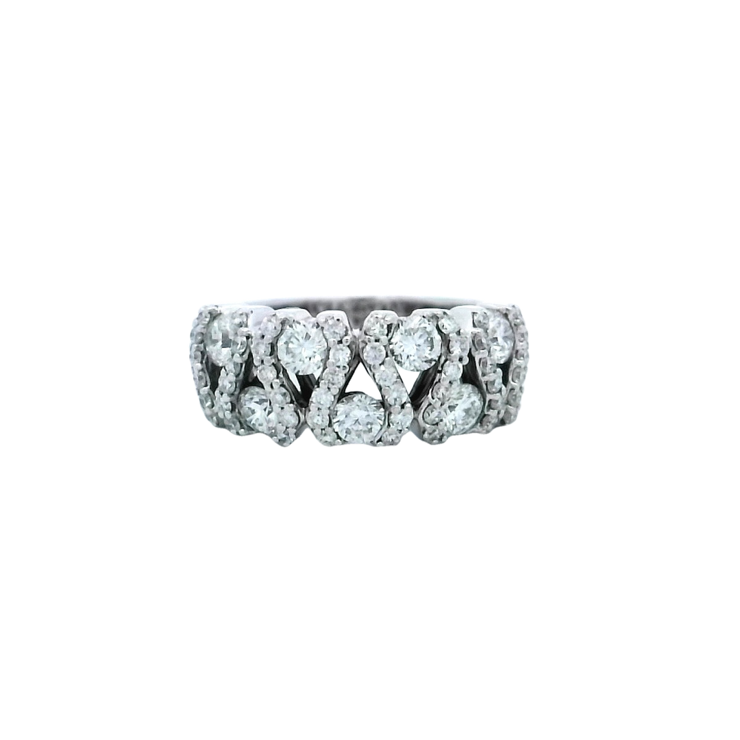 18K White Gold 1.00ctw VS Diamond Cluster Ring