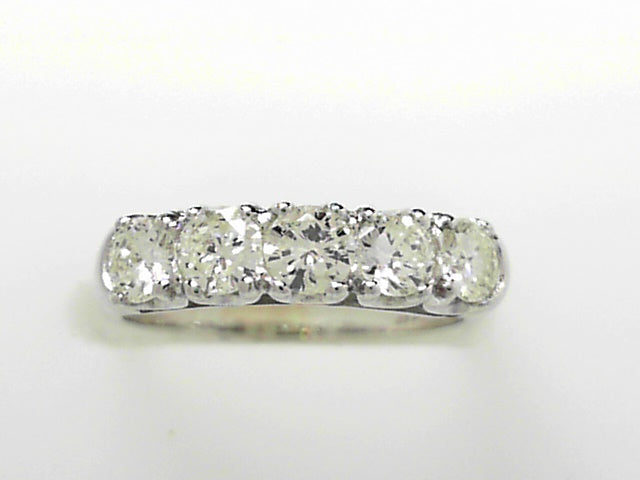 14K White Gold 1ct Diamond Half Anniversary Ring Sz 5.5