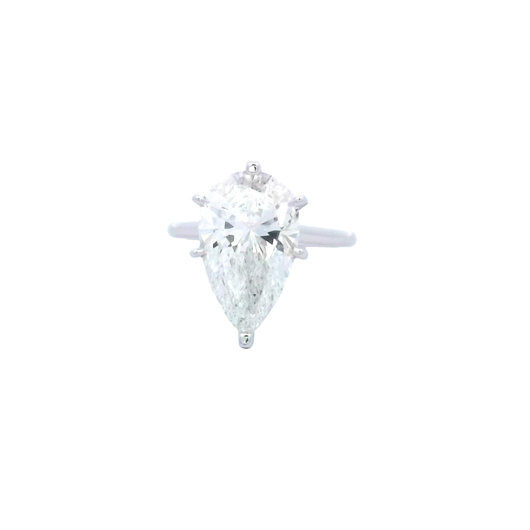 14K Gold 3.51ct Pear Diamond Solitaire Engagement Ring