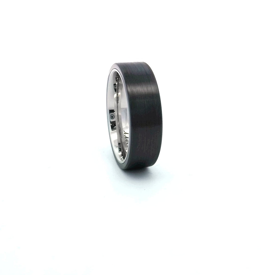 Sleek Zirconium Cobalt Chrome Men's Wedding Band 7mm