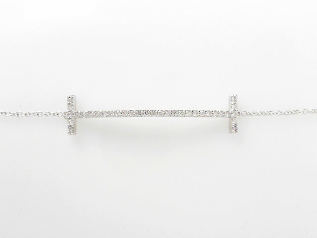14K Rose Gold Diamond Smile Bar Bracelet Charm