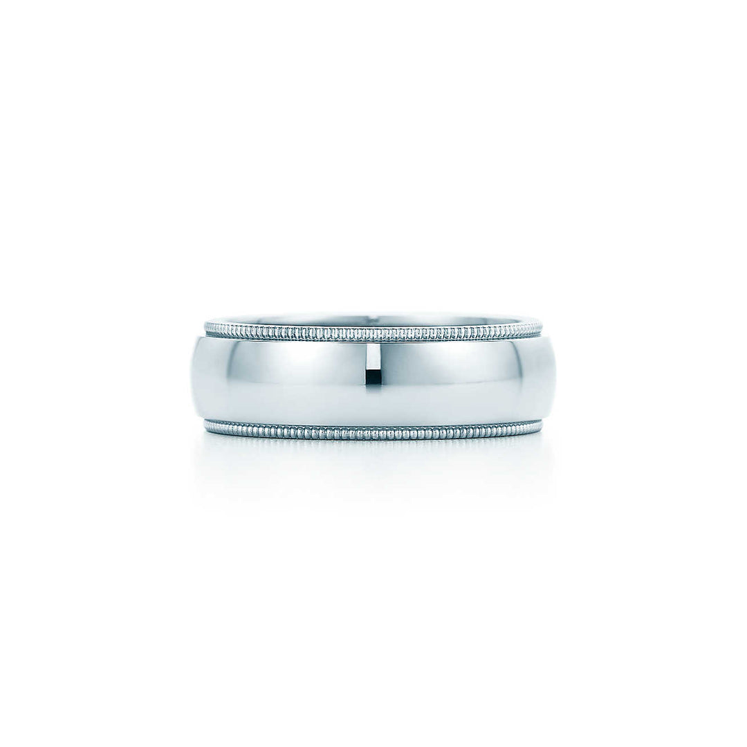 Tiffany Platinum 6mm Milgrain Men's Wedding Band Size 8.5